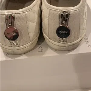 GEOX a white leather slip on shoe with chrome detailing GEOX PG1X Golf shoes in white buy online main image 2